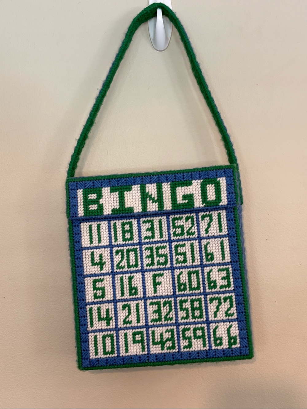 Vintage Needlepoint BINGO Purse Tote Bag